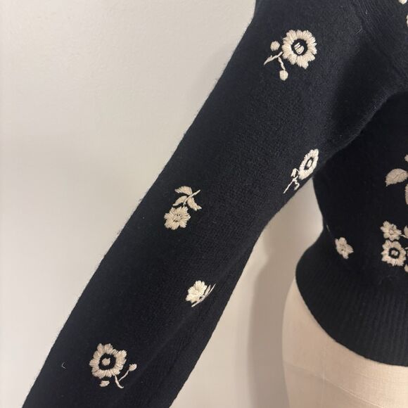 Vintage Woman's Sweater Express Tricot Size XS Lambswool and Angora Rabbit Black - Picture 4 of 10